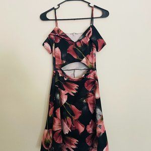 Floral Printed Cold Shoulder Dress